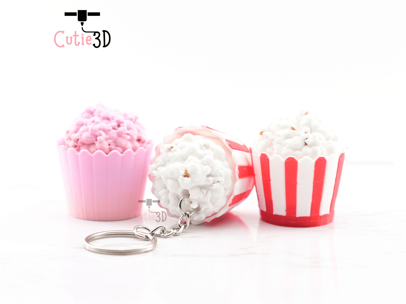 Digital Downloads - Cutie3D Twisty Keycap Fidget Clicker Popcorn Bucket Keychain - Cute Backpack Keychain