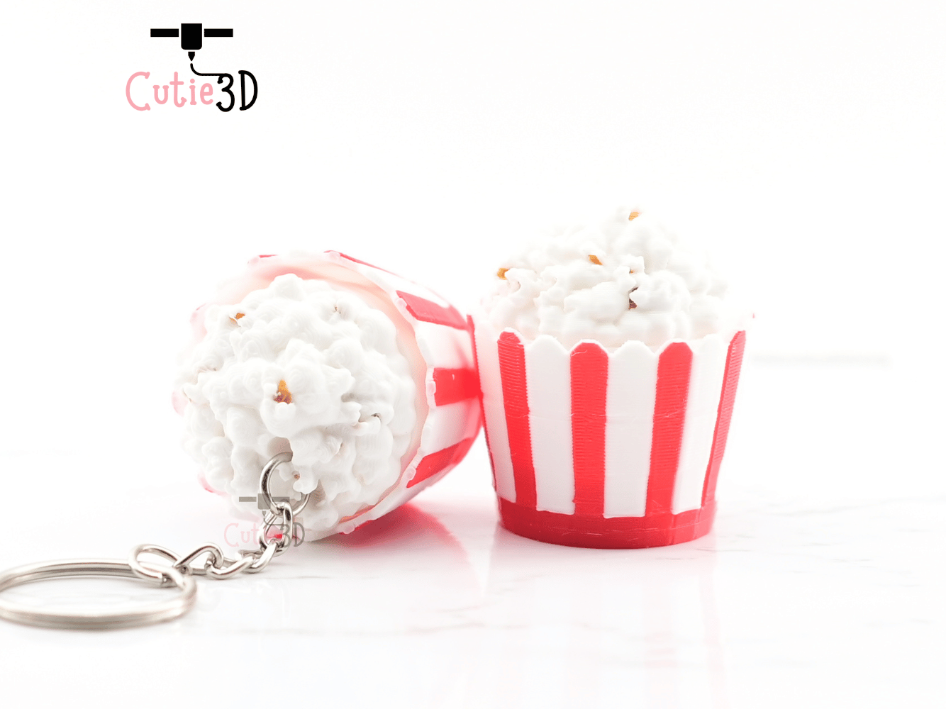 Digital Downloads - Cutie3D Twisty Keycap Fidget Clicker Popcorn Bucket Keychain - Cute Backpack Keychain