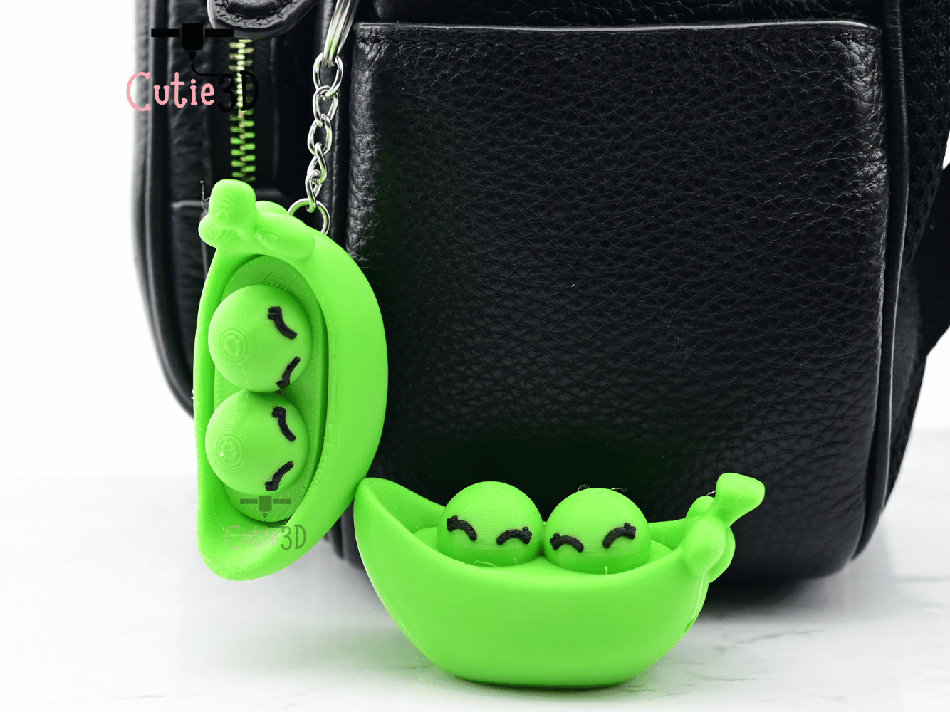 Digital Downloads - Cutie3D Two Peas In Pod Keycap Fidget Clicker Keychain - Cute Backpack Keychain