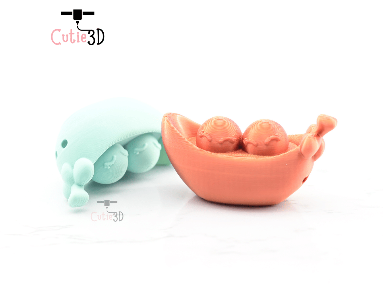 Digital Downloads - Cutie3D Two Peas In Pod Keycap Fidget Clicker Keychain - Cute Backpack Keychain