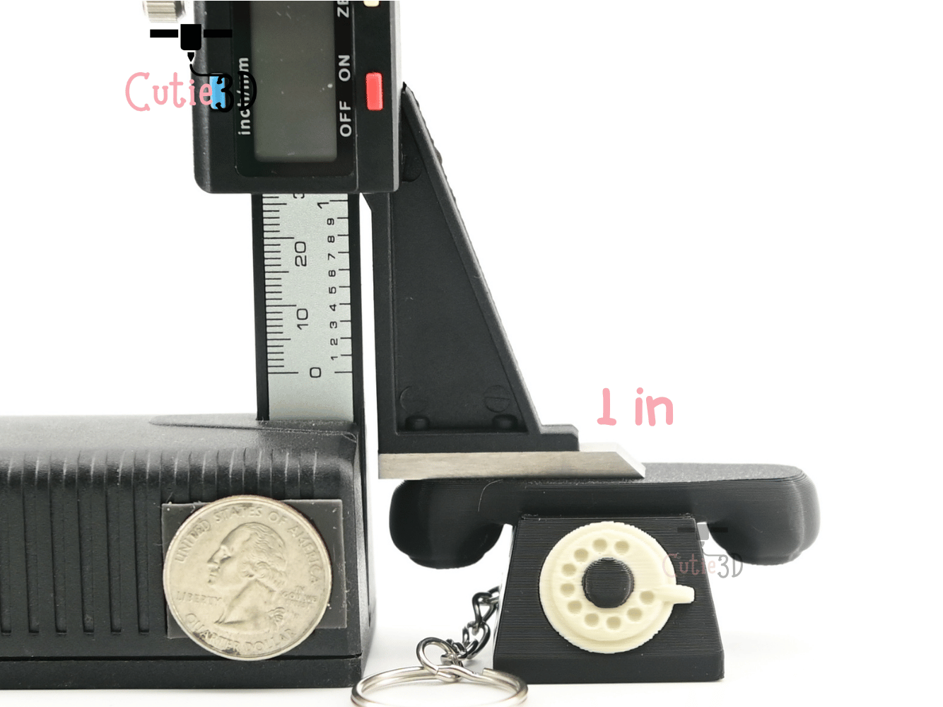Digital Downloads - Cutie3D Vintage Rotary Phone Keycap Fidget Clicker Keychain - Cute Backpack Keychain