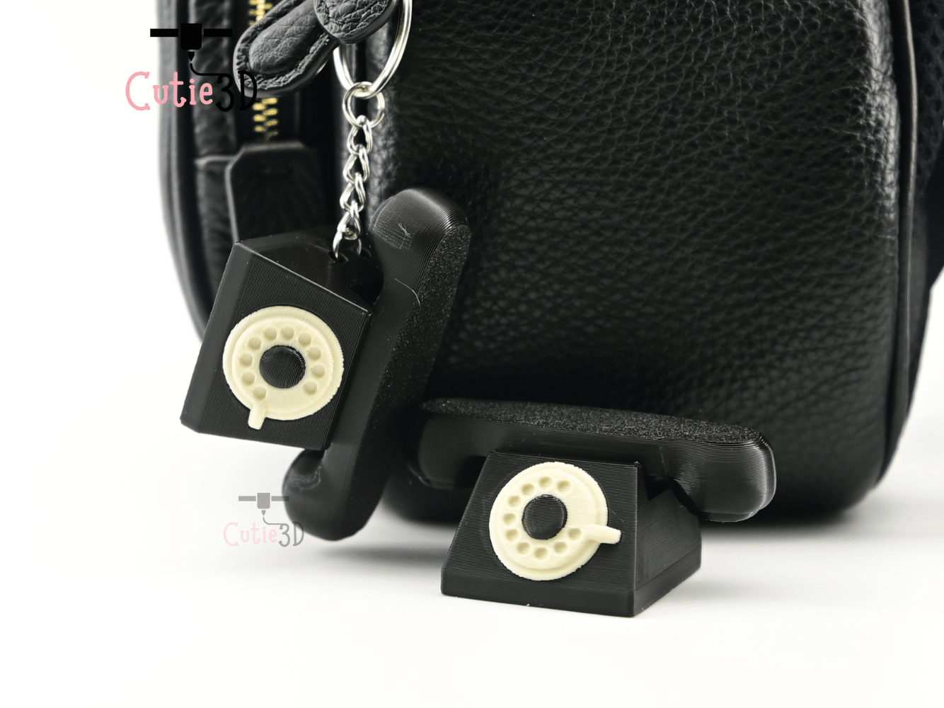 Digital Downloads - Cutie3D Vintage Rotary Phone Keycap Fidget Clicker Keychain - Cute Backpack Keychain