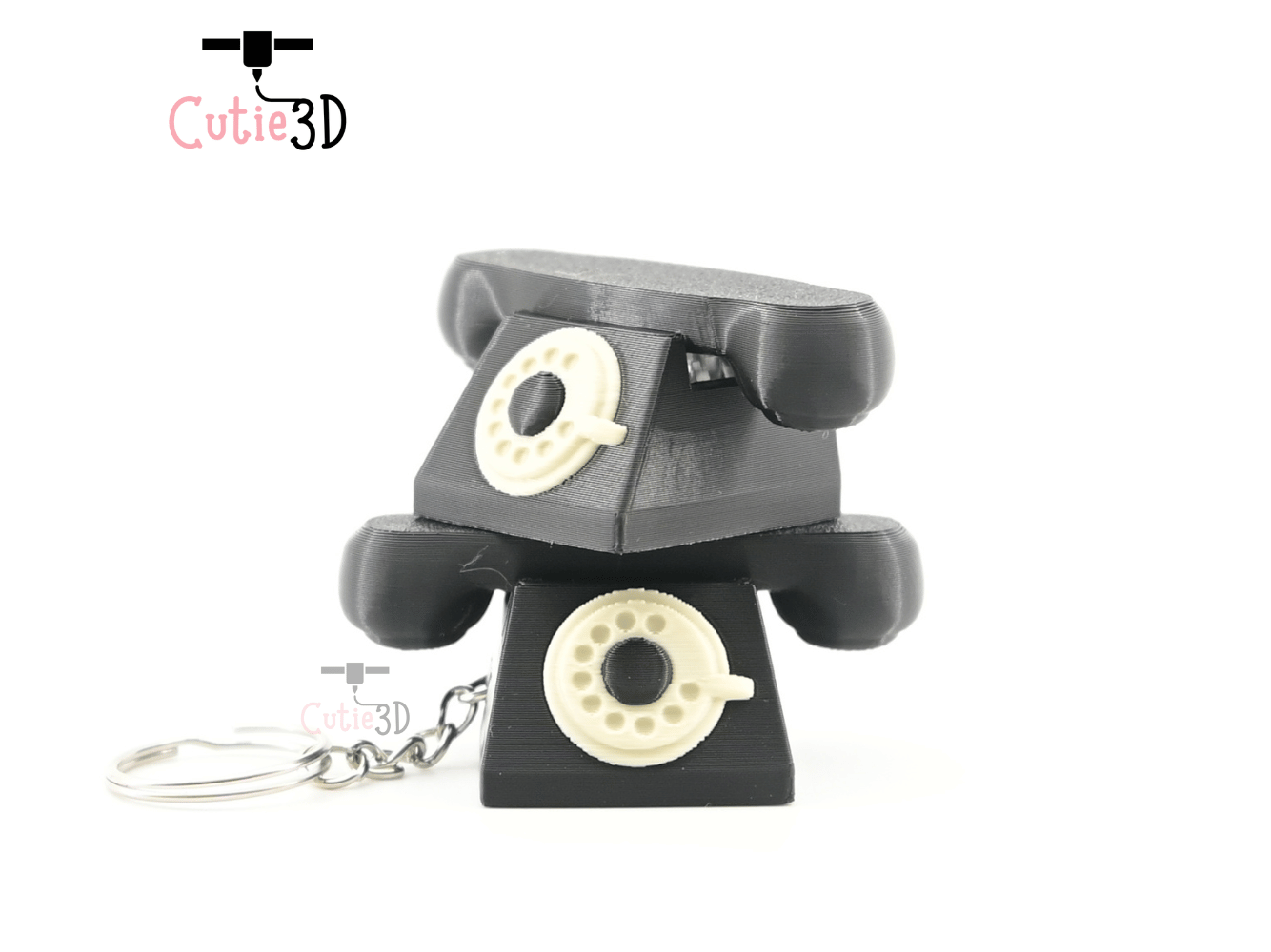 Digital Downloads - Cutie3D Vintage Rotary Phone Keycap Fidget Clicker Keychain - Cute Backpack Keychain