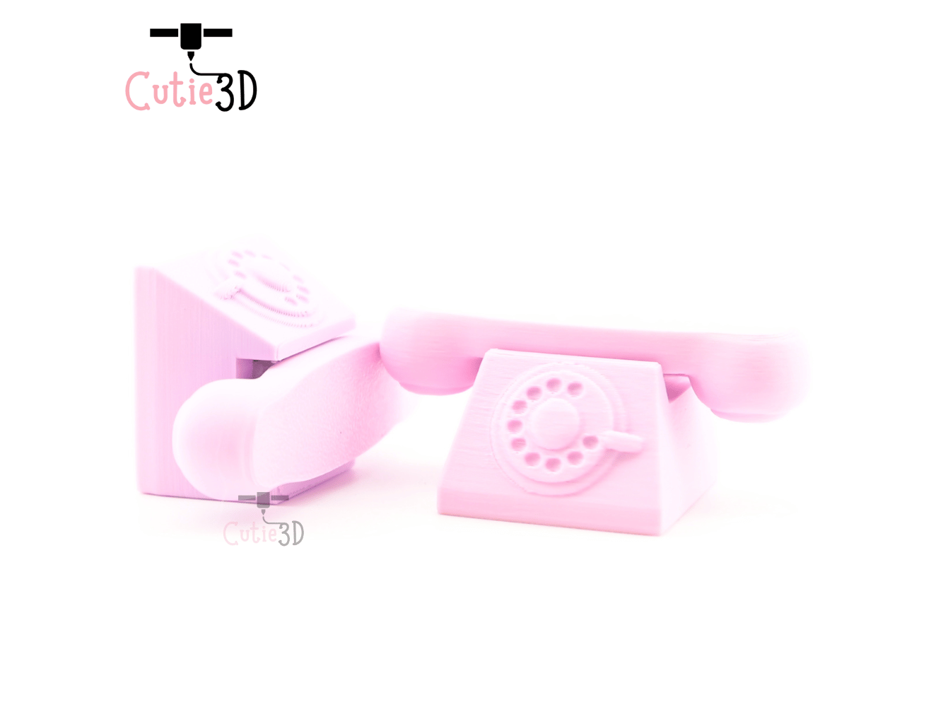 Digital Downloads - Cutie3D Vintage Rotary Phone Keycap Fidget Clicker Keychain - Cute Backpack Keychain