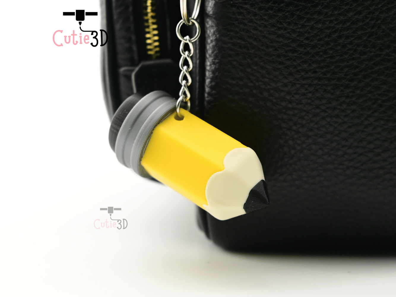Digital Downloads - Cutie3D Wooden Pencil Keycap Fidget Clicker Keychain - Cute Backpack Keychain
