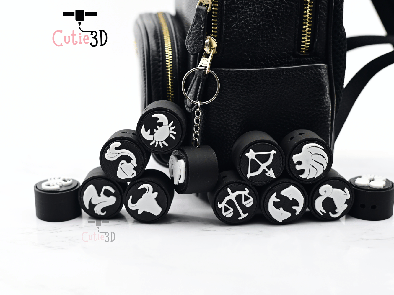 Digital Downloads - Cutie3D Zodiac Signs Keycap Fidget Clicker Keychain - Cute Backpack Keychain