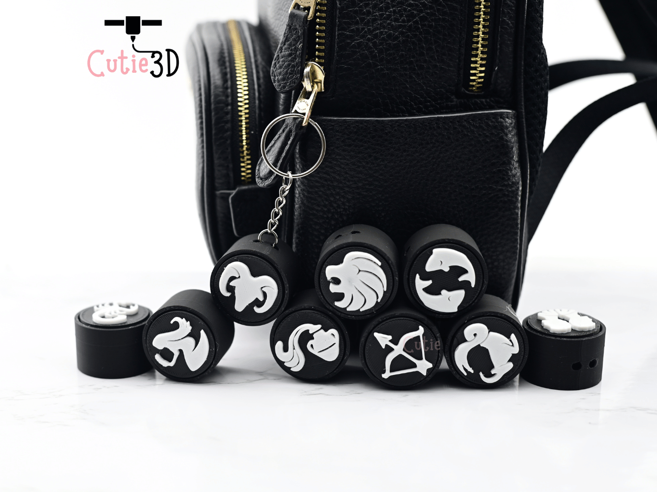 Digital Downloads - Cutie3D Zodiac Signs Keycap Fidget Clicker Keychain - Cute Backpack Keychain