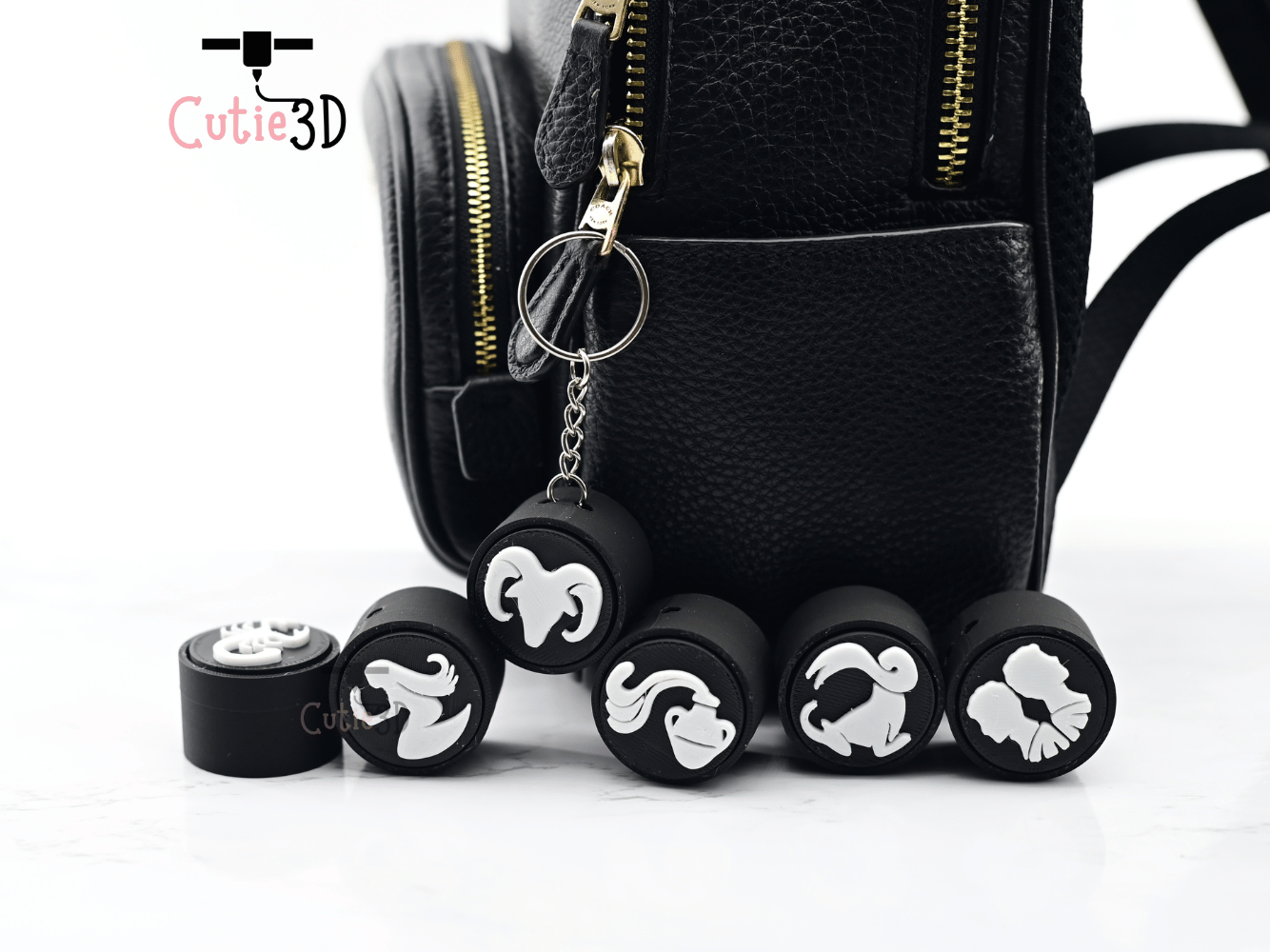 Digital Downloads - Cutie3D Zodiac Signs Keycap Fidget Clicker Keychain - Cute Backpack Keychain