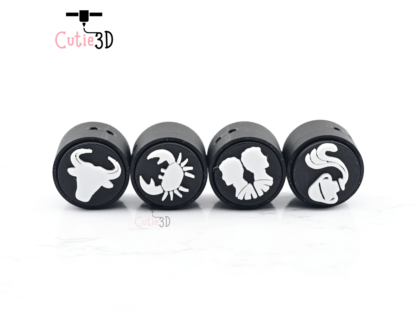 Digital Downloads - Cutie3D Zodiac Signs Keycap Fidget Clicker Keychain - Cute Backpack Keychain
