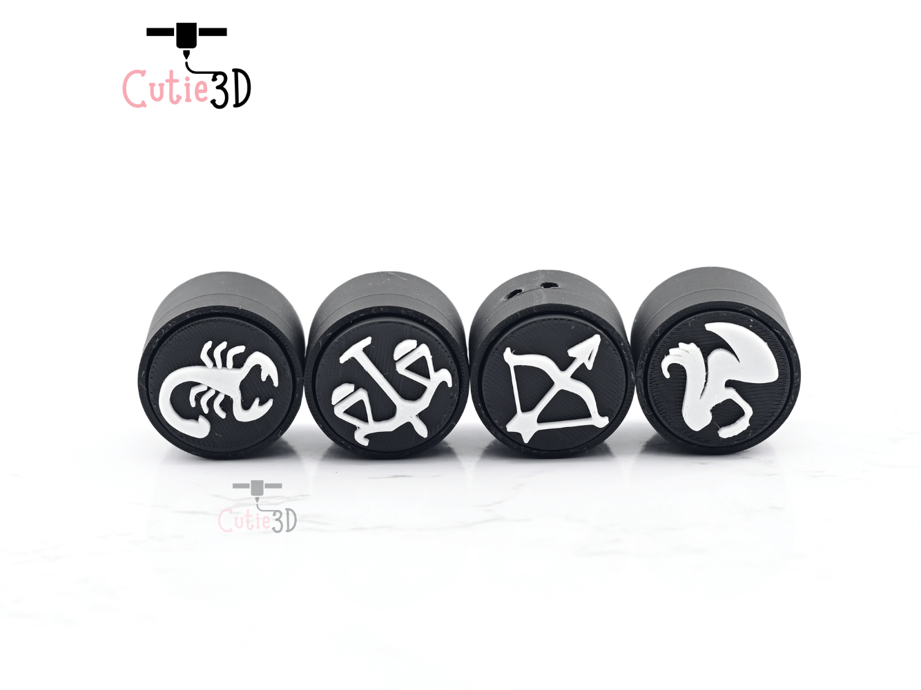 Digital Downloads - Cutie3D Zodiac Signs Keycap Fidget Clicker Keychain - Cute Backpack Keychain