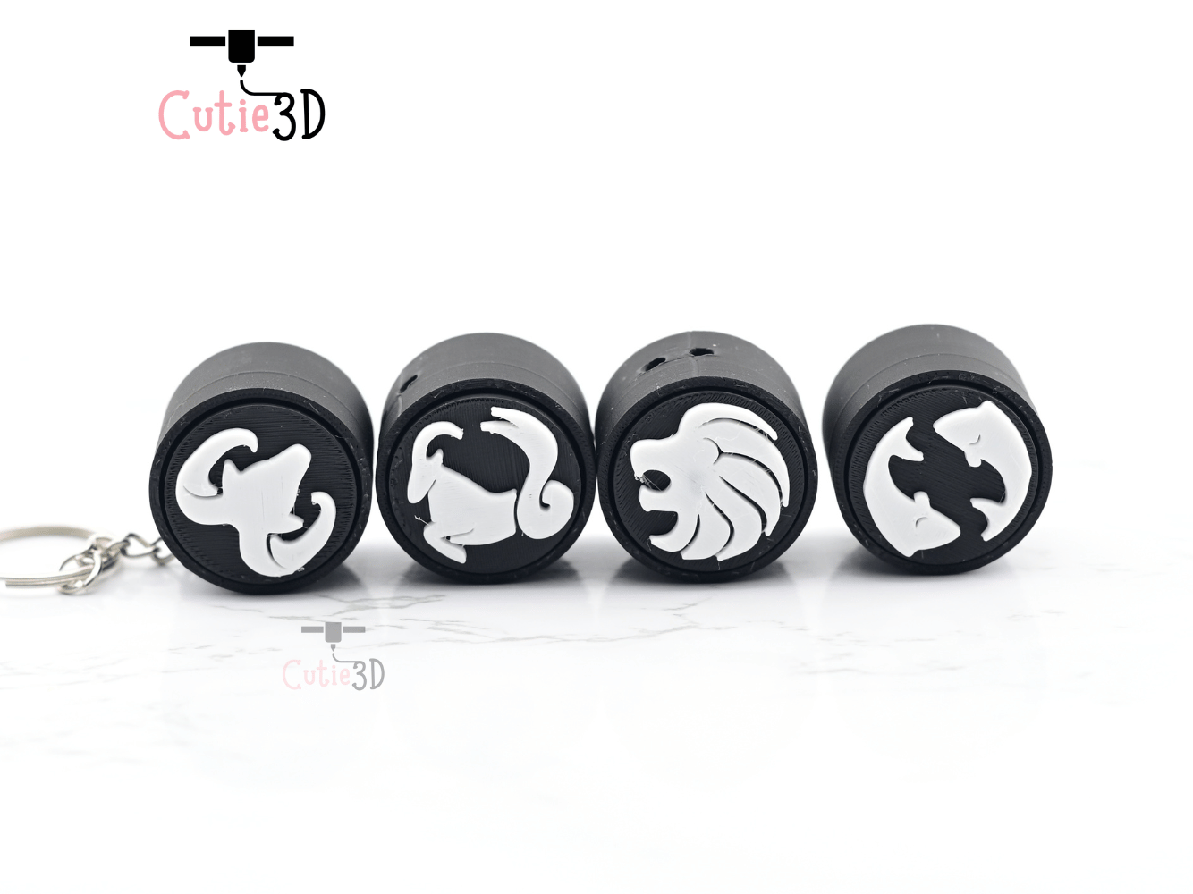Digital Downloads - Cutie3D Zodiac Signs Keycap Fidget Clicker Keychain - Cute Backpack Keychain