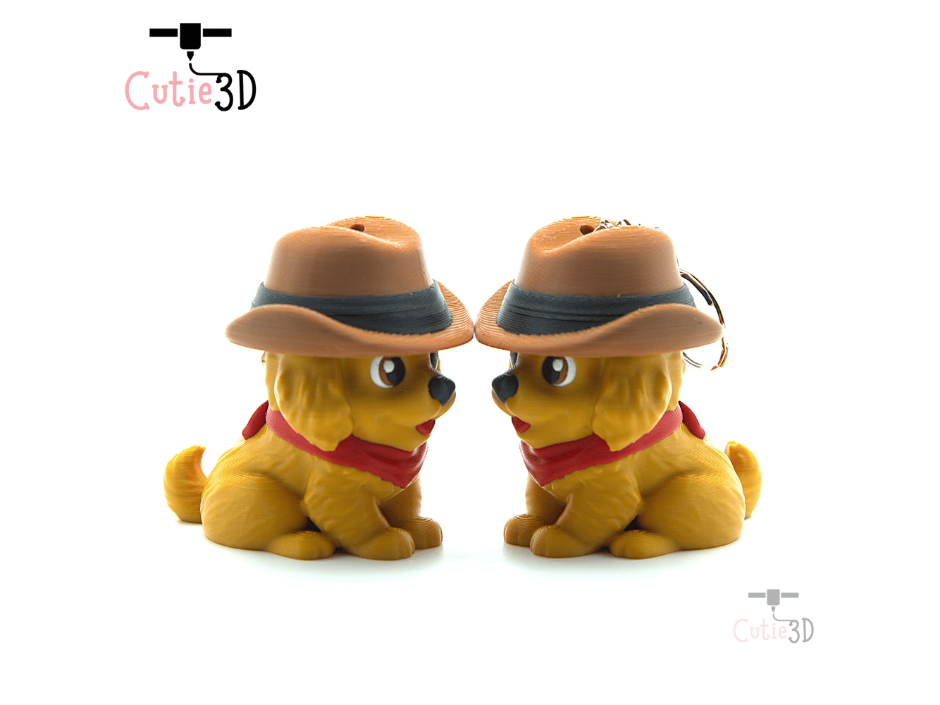 Cutie3D-Golden Retriever Cowboy Fidget Clicker Keychain_10.png