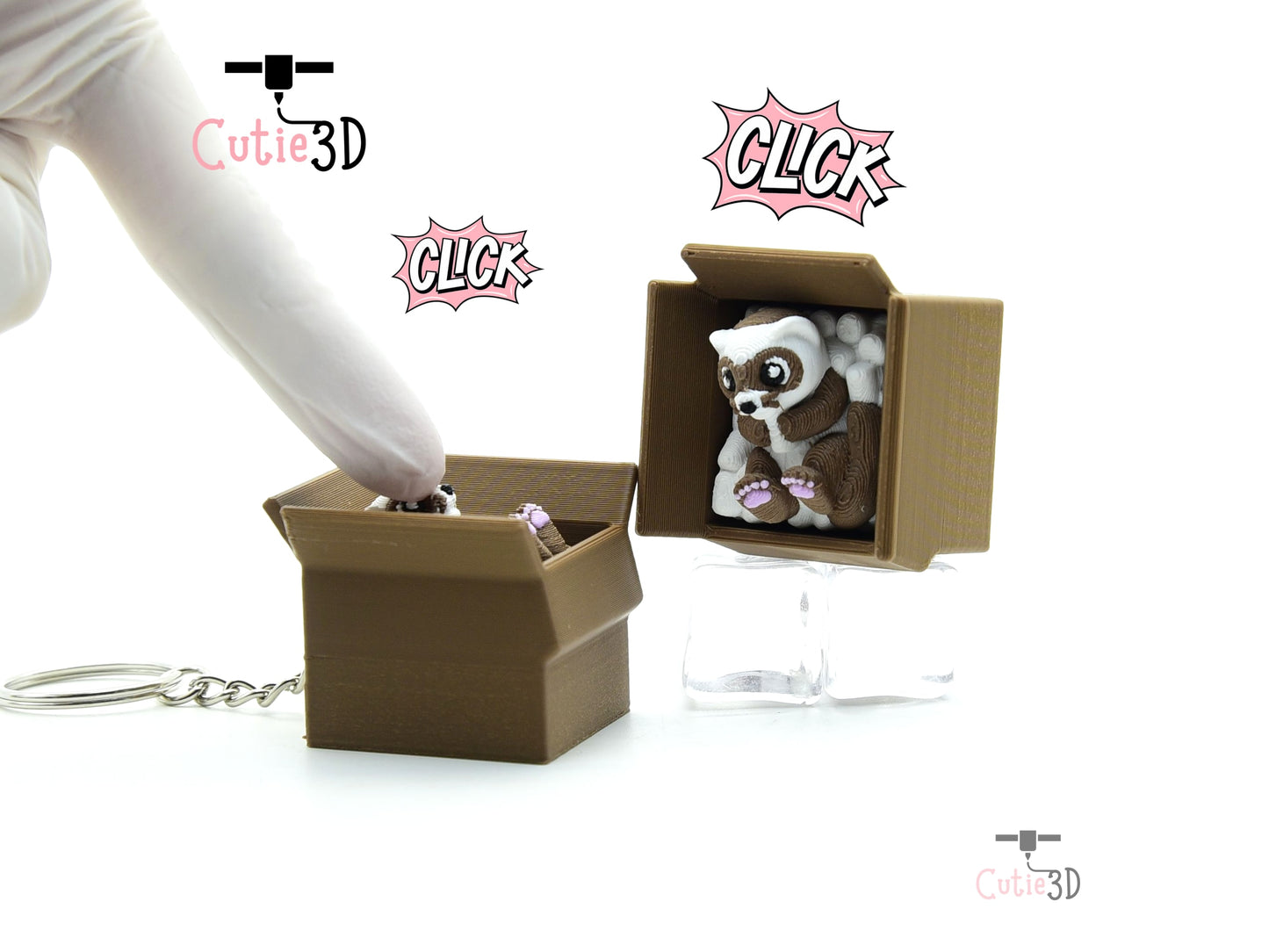Cutie3D-Cozy Ferret in a Box Fidget Clicker Keychain_01.jpg