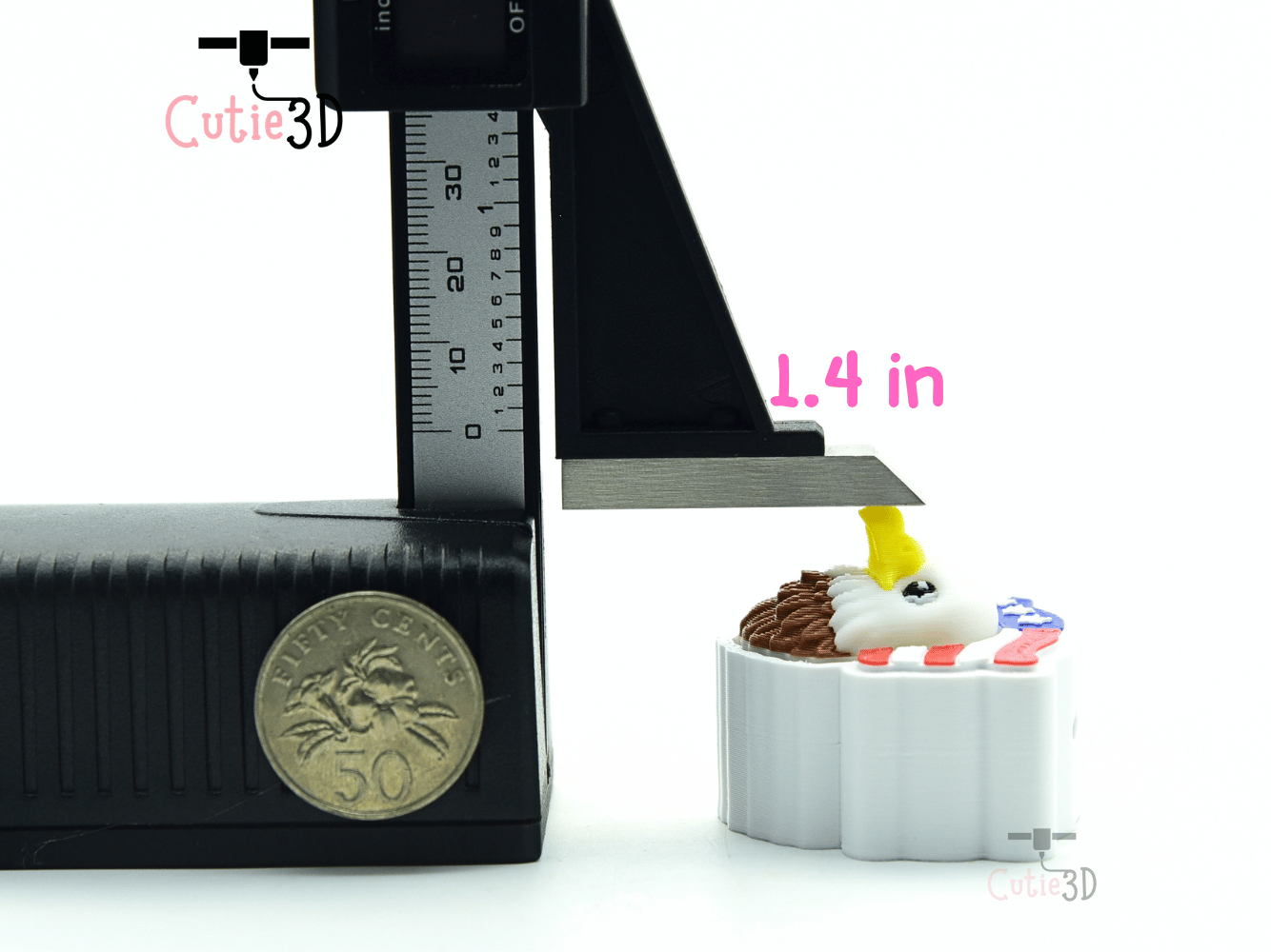 Cutie3D-American Flag Bald Eagle for July 4th Fidget Clicker Keychain_04.png
