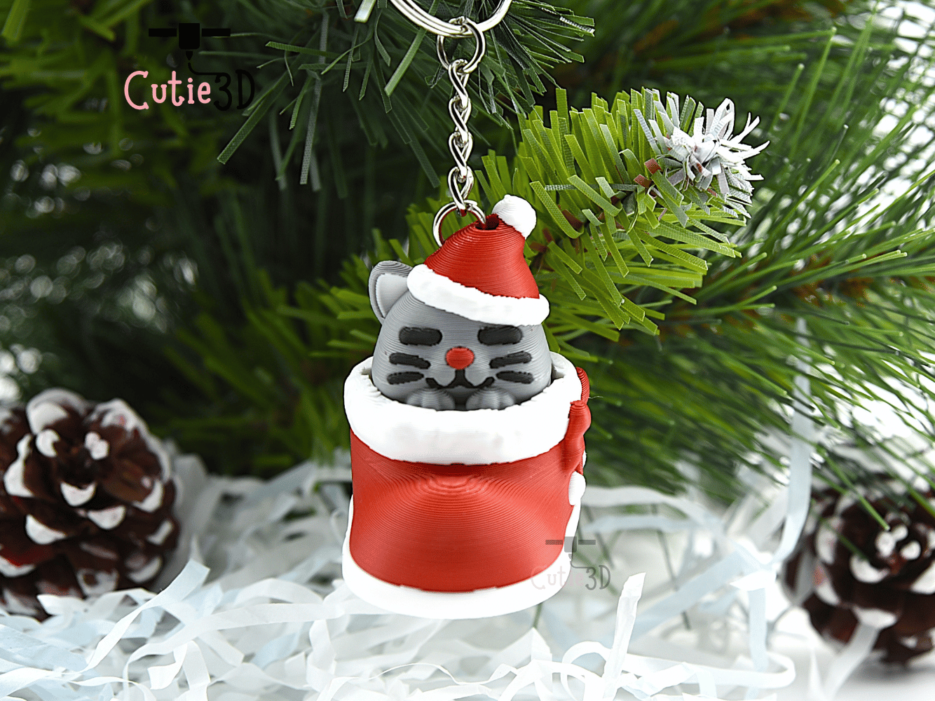 Cutie3D-Christmas Cat in Boot Keycap Fidget Clicker Keychain_07.png