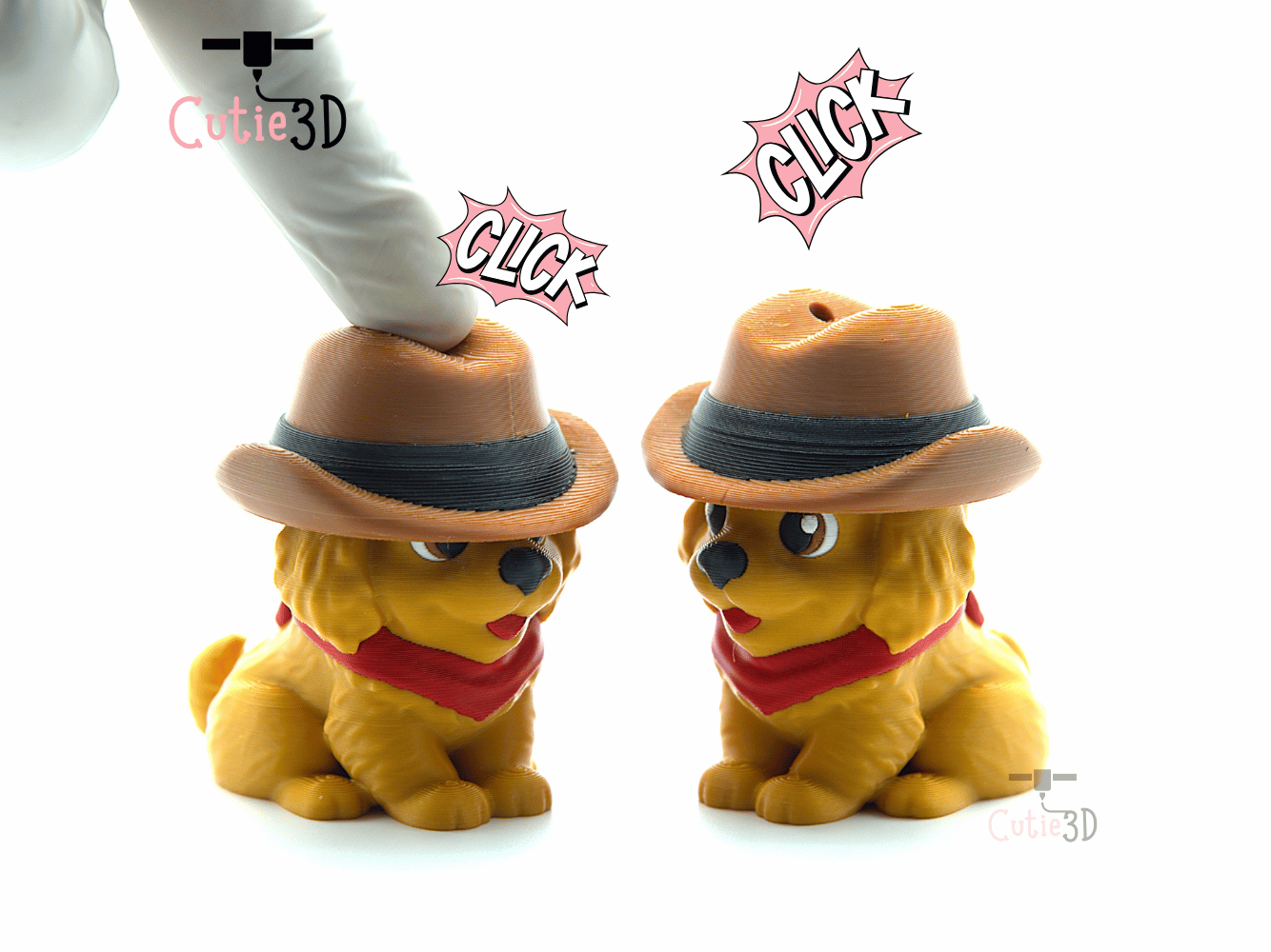 Cutie3D-Golden Retriever Cowboy Fidget Clicker Keychain_01.png