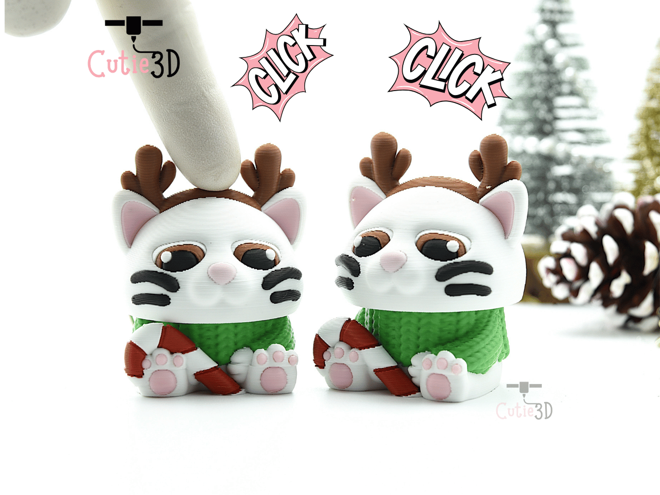 Cutie3D-Christmas Reindeer Cat Keycap Fidget Clicker Keychain_01.png