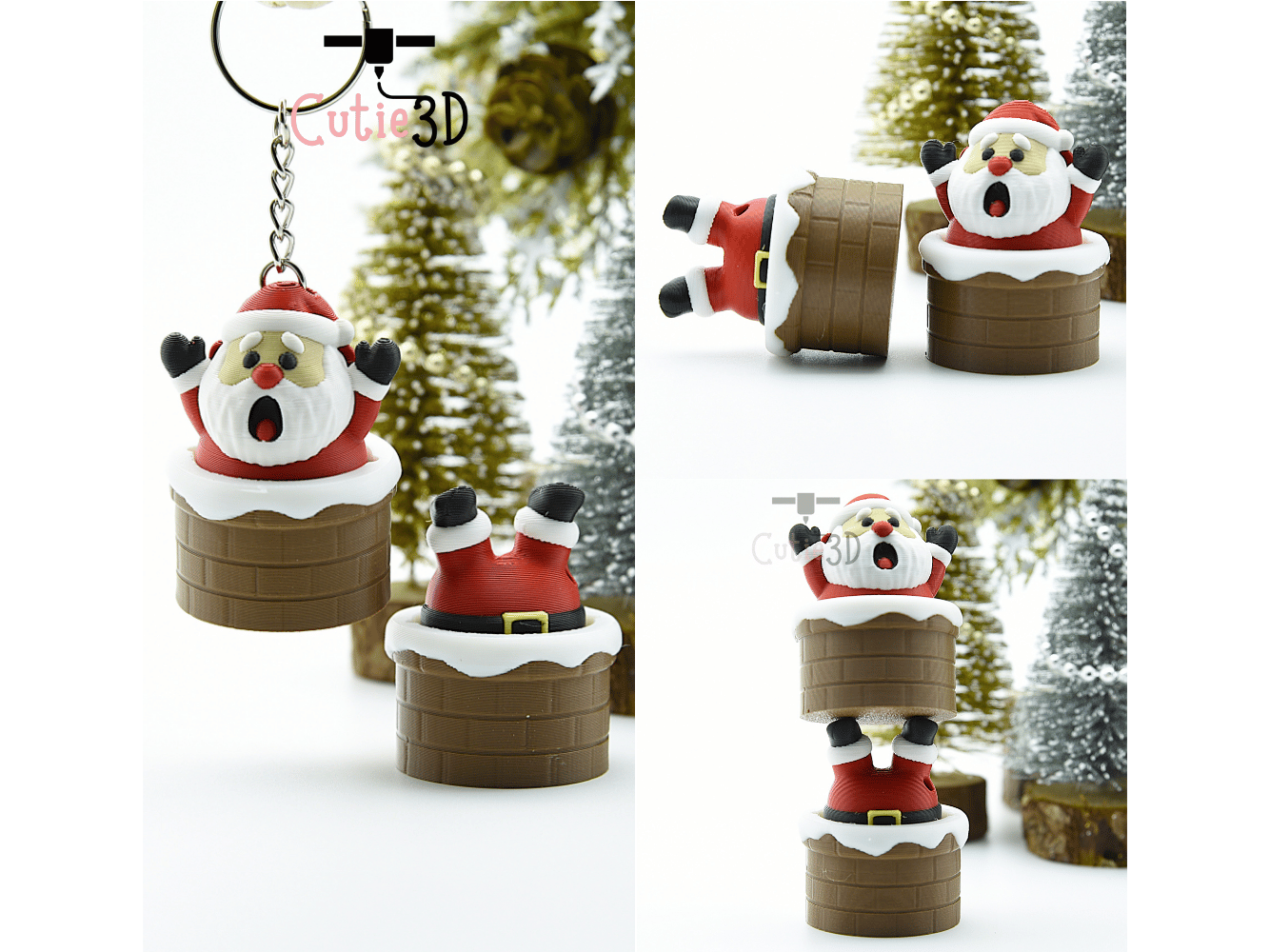 Cutie3D-Christmas Santa in Chimney Keycap Fidget Clicker Keychain_02.png