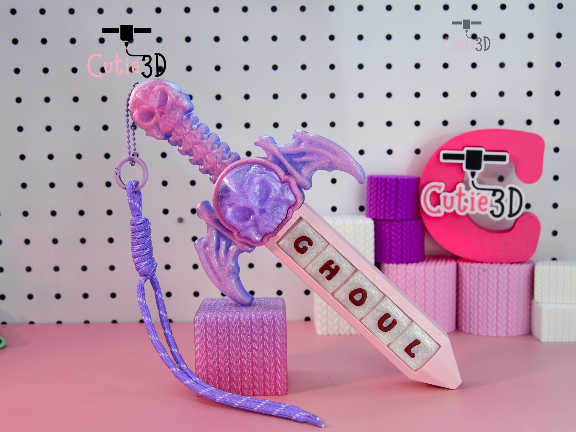 Cutie3D-Halloween Custom Name Skull Swords Fidget Led Clicker Keychain_02.jpg