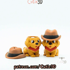 Cutie3D-Golden Retriever Cowboy Fidget Clicker Keychain_11.gif
