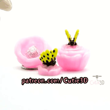 Cutie3D-Clicky Butterfly on Flower Fidget Clicker Keychain_11.gif