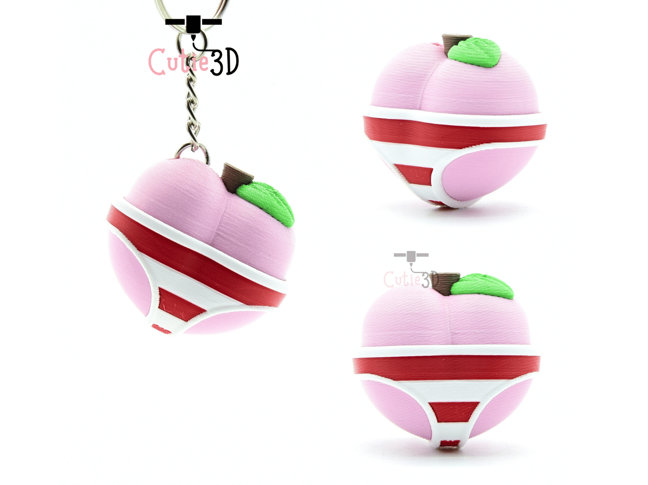 Cutie3D-Summer Peach for Fruit Lovers Set of Clicker Keychains_02.png