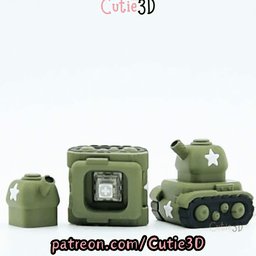 Cutie3D-Mini Tank for Fun Lovers Keycap Fidget Clicker Keychain_11.gif