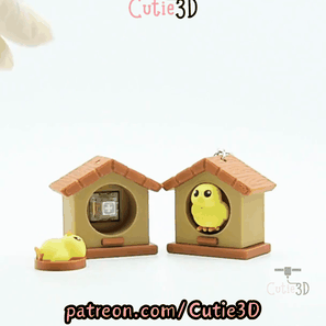 Cutie3D-Spring Birdhouse Fidget Clicker Keychain_11.gif