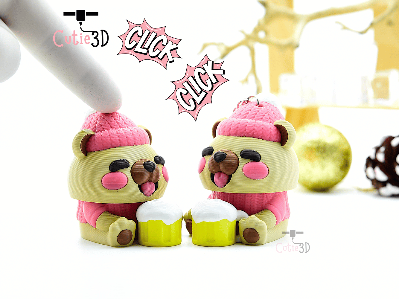 Cutie3D-Winter Drunk Bear Keycap Fidget Clicker Keychain_01.png