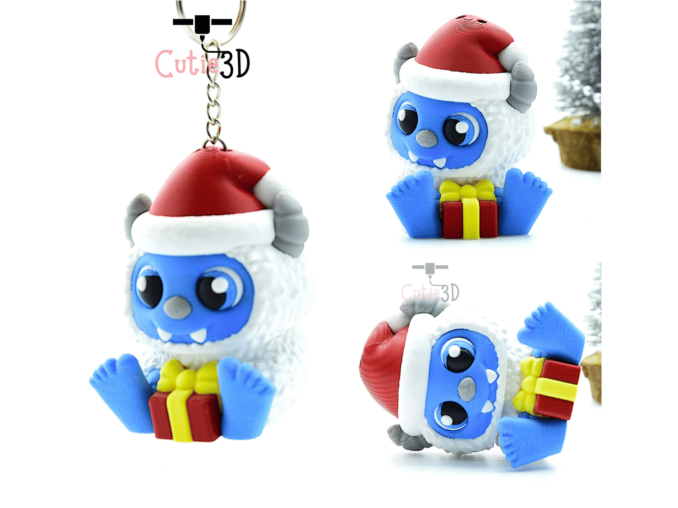 Cutie3D-Christmas Yeti with Presents Keycap Fidget Clicker Keychain_02.png