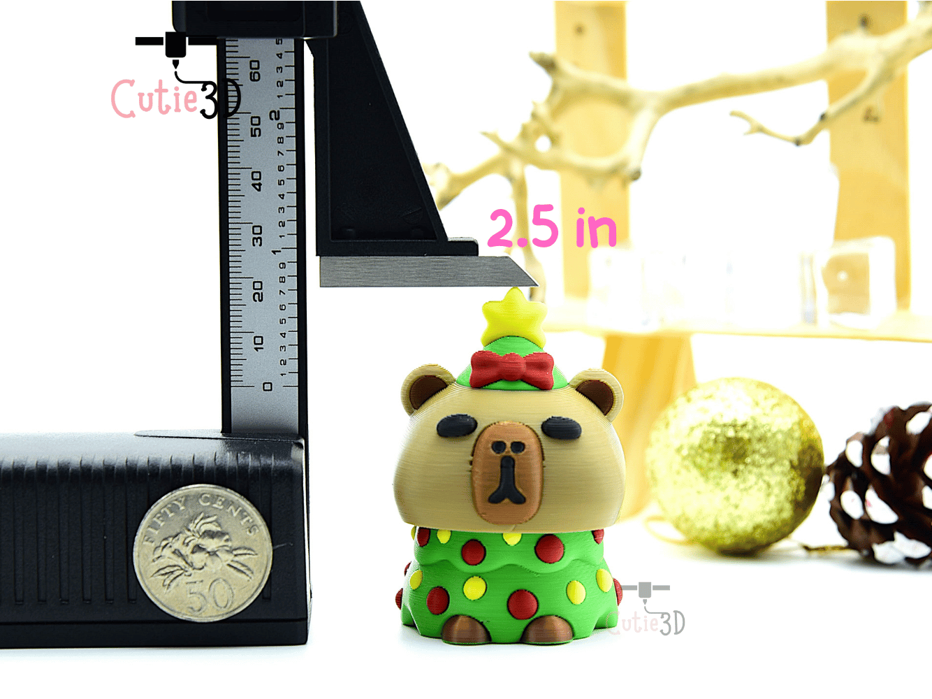 Cutie3D-Capy Christmas Tree Keycap Fidget Clicker Keychain_04.png