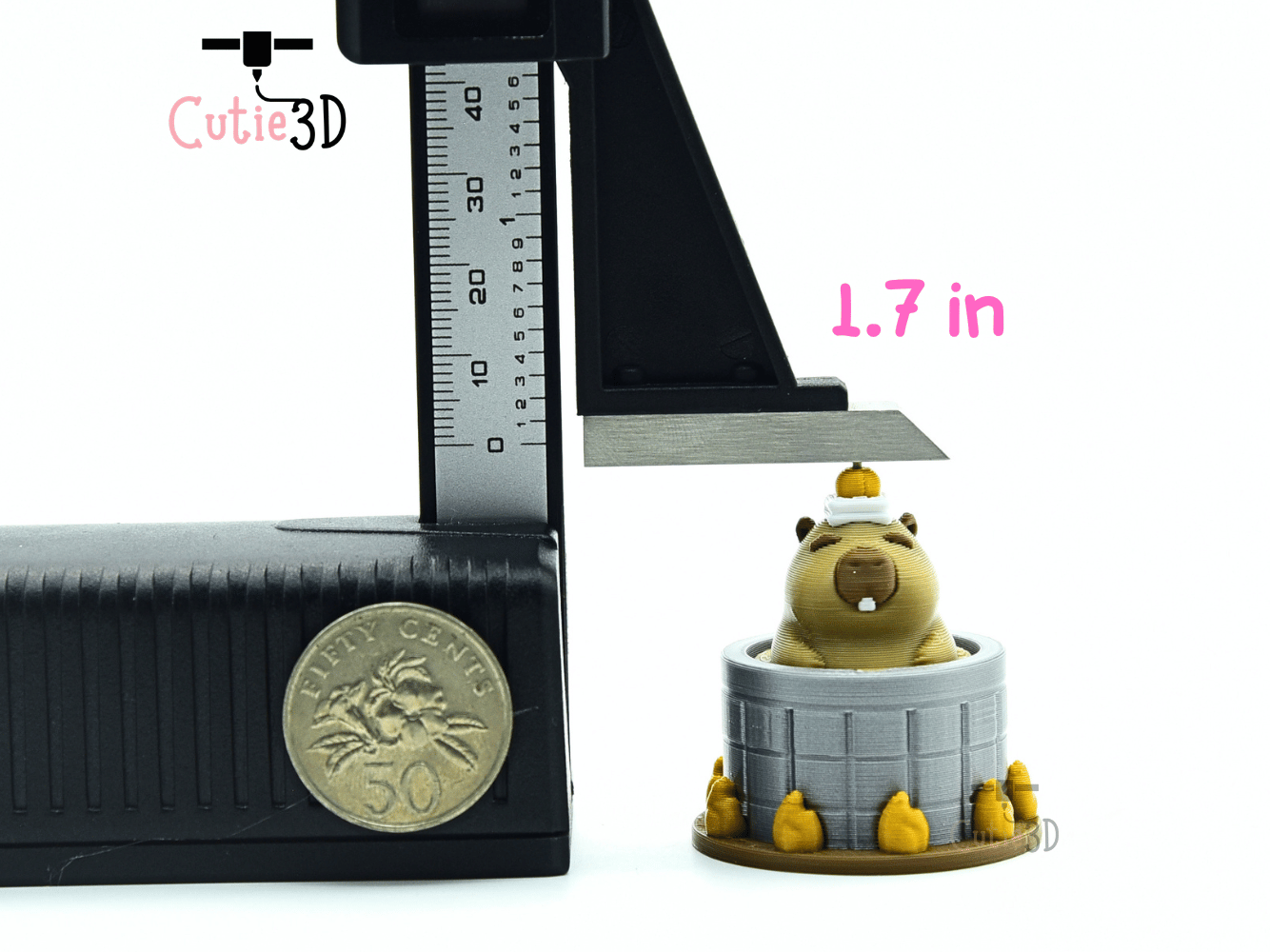 Cutie3D-Relaxed Capybara in Hot Spring Fidget Clicker Keychain_04.png