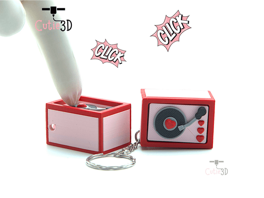 Cutie3D-Vinyl Record Box for Music Lovers Fidget Clicker Keychain_01.png