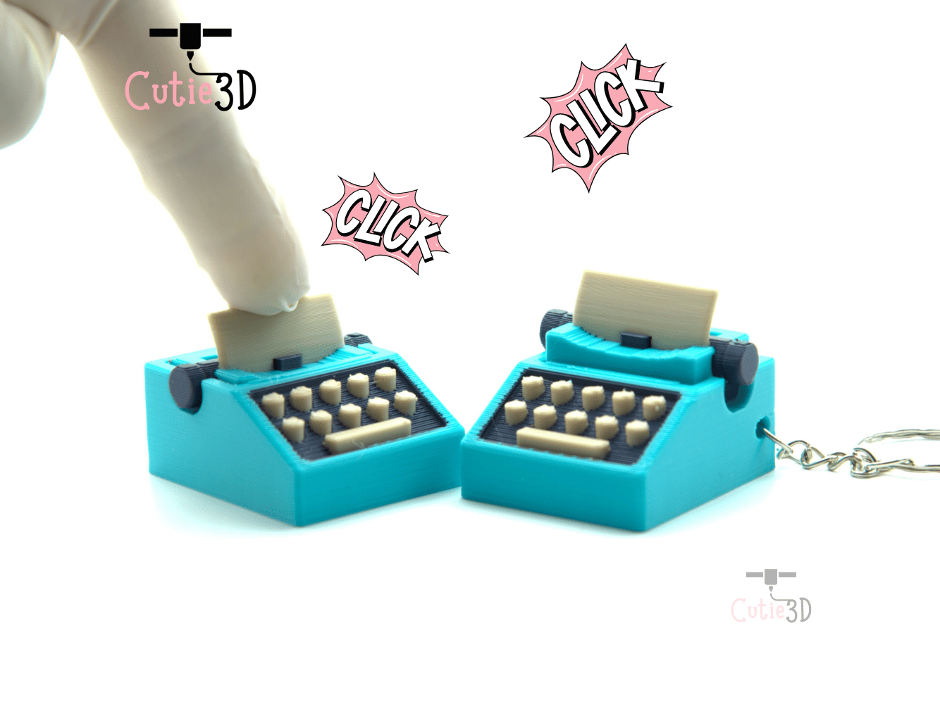 Digital Downloads - Cutie3D Vintage Typewriter Fidget Clicker Keychain