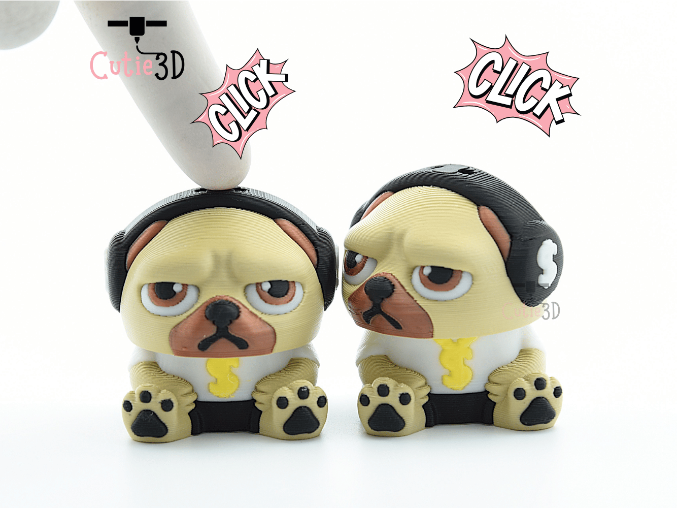 Cutie3D-Urban Pug Vibes Keycap Fidget Clicker Keychain_01.png