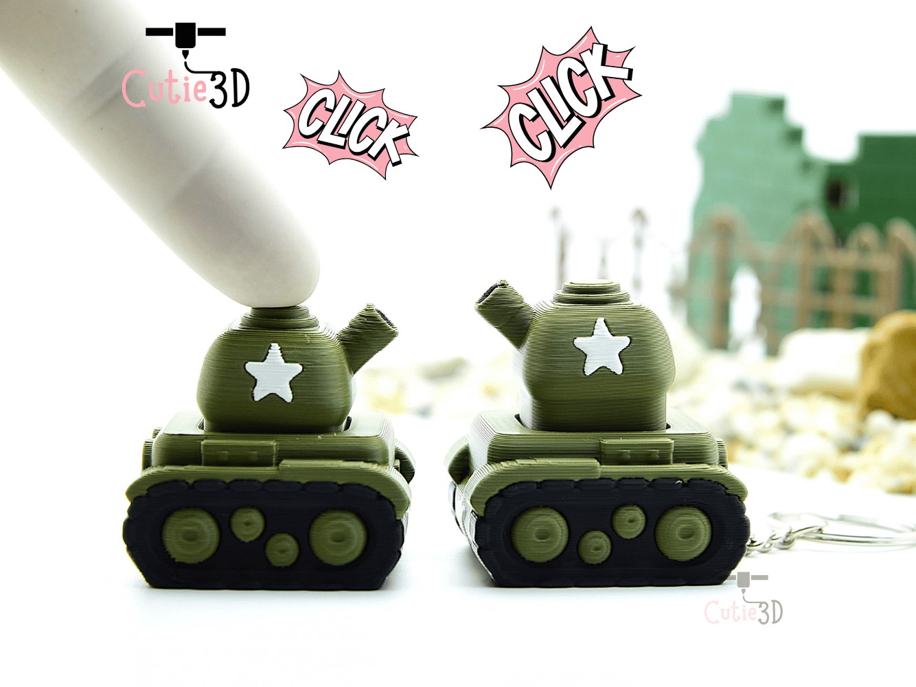 Cutie3D-Mini Tank for Fun Lovers Keycap Fidget Clicker Keychain_01.png