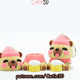 Cutie3D-Winter Drunk Bear Keycap Fidget Clicker Keychain_11.gif