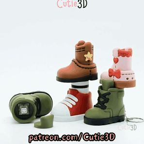 Cutie3D-Shoes and Boots for Fashion Lovers Set of Clicker Keychains_11.gif