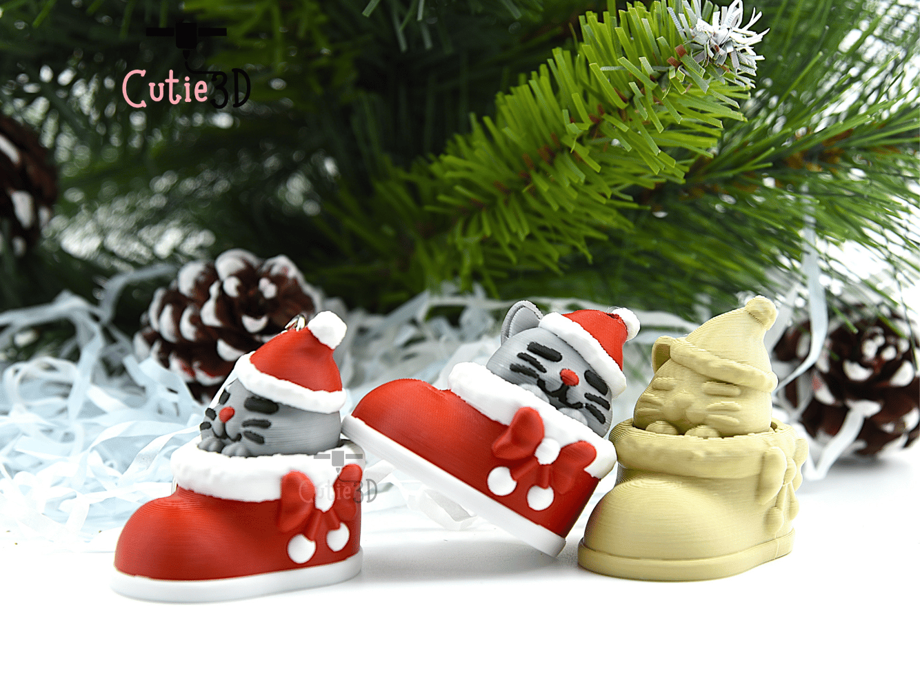Cutie3D-Christmas Cat in Boot Keycap Fidget Clicker Keychain_08.png