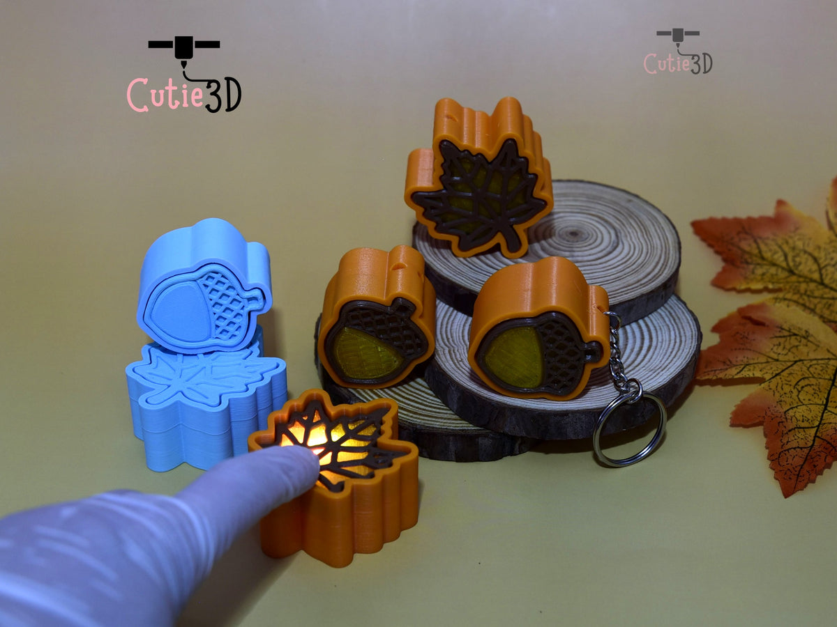 Cutie3D-Autumn Maple Leaf and Acorn Fidget Led Clicker Keychain_08.jpg