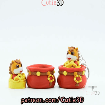 Cutie3D-Lunar New Year Fortune Pony Fidget Clicker Keychain_11.gif