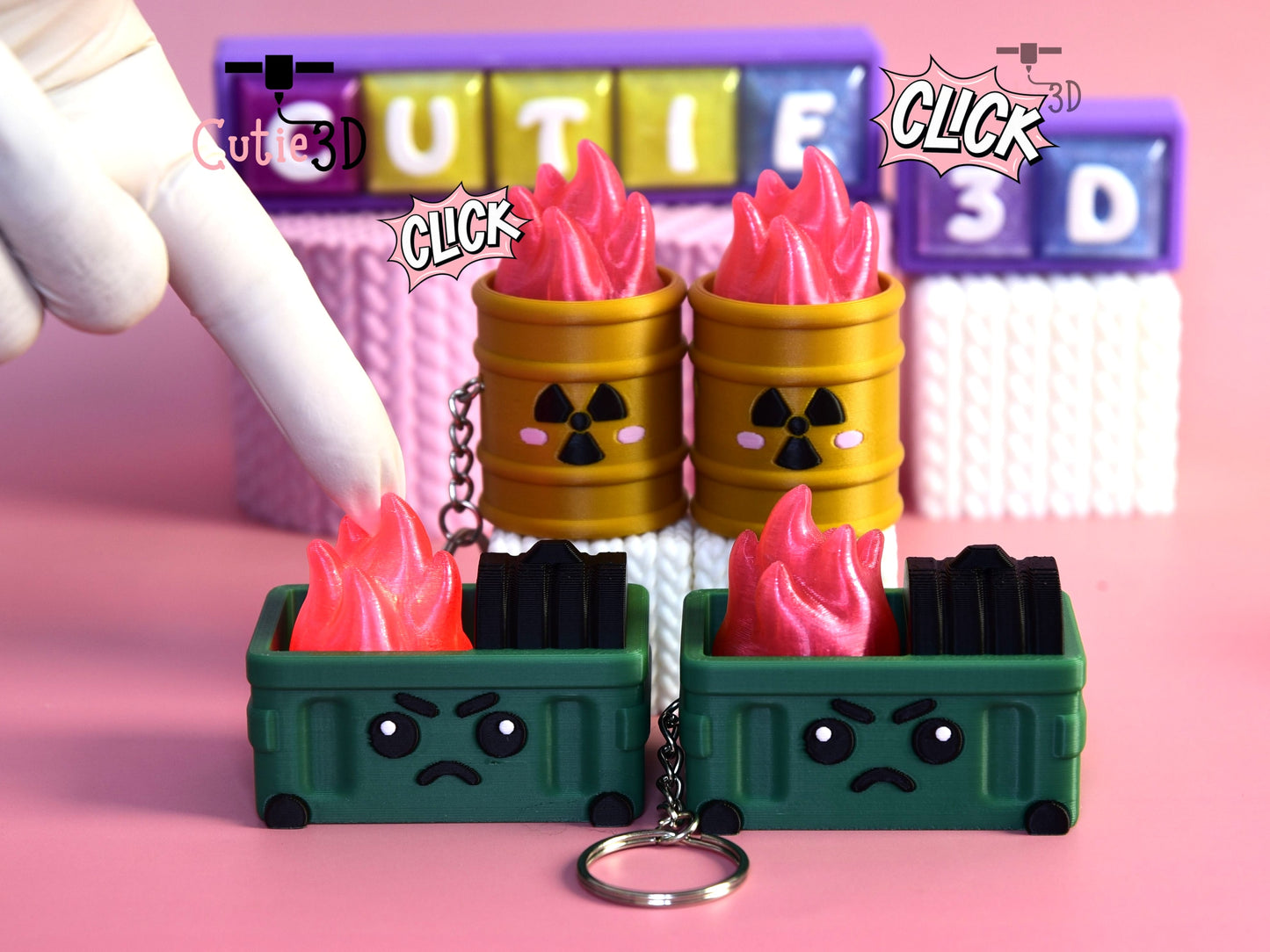 Cutie3D-Dumpster Fire and Hazard Barrel Fidget Led Clicker Keychain_01.jpg