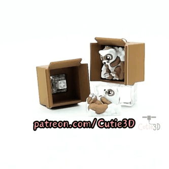 Cutie3D-Cozy Ferret in a Box Fidget Clicker Keychain_10.gif