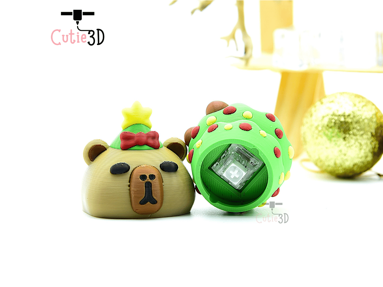 Cutie3D-Capy Christmas Tree Keycap Fidget Clicker Keychain_03.png