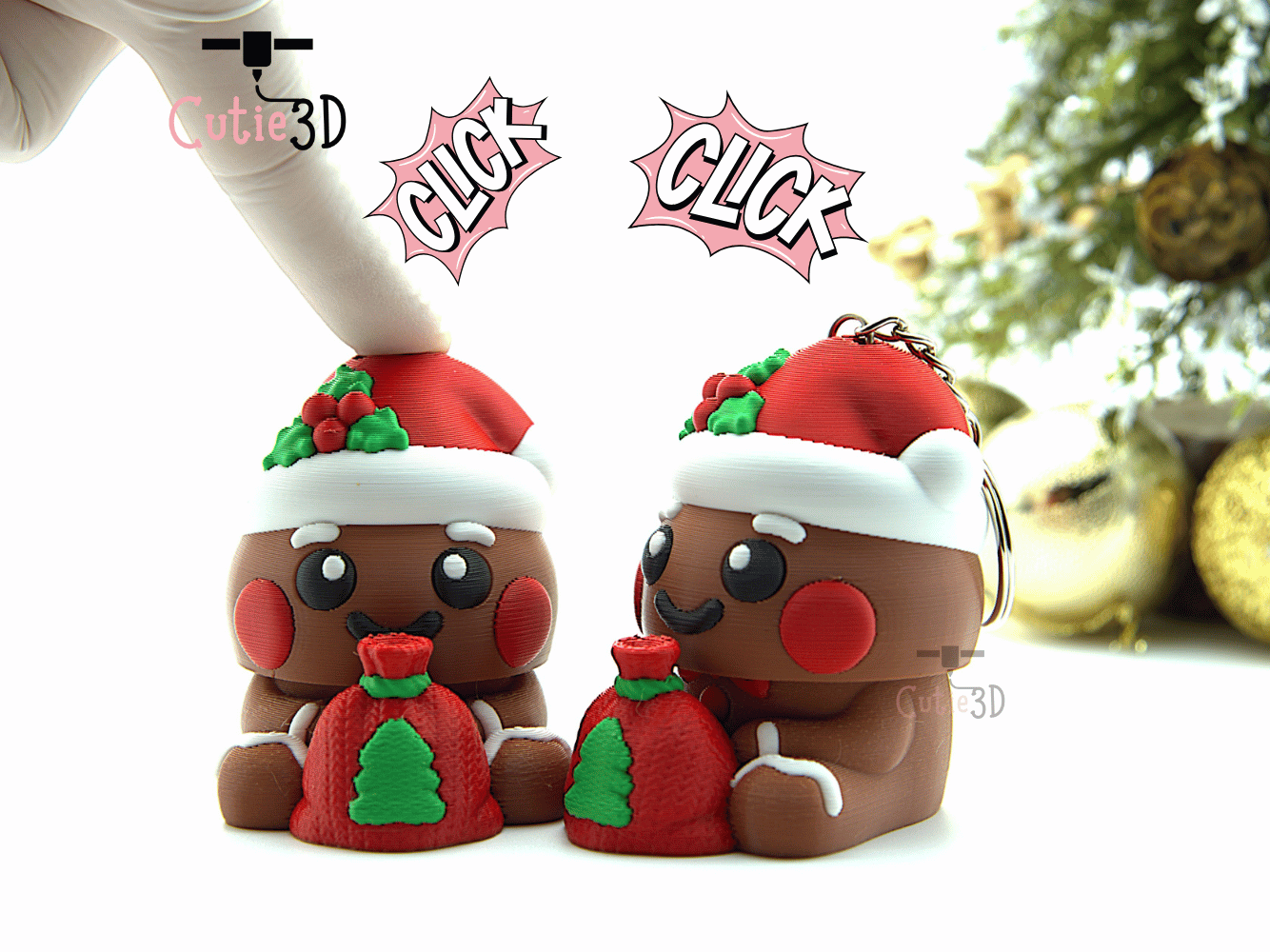 Cutie3D-Christmas Gingerbread Man Keycap Fidget Clicker Keychain_01.png
