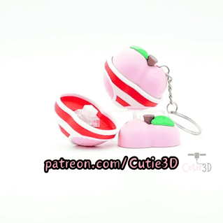 Cutie3D-Summer Peach for Fruit Lovers Set of Clicker Keychains_11.gif