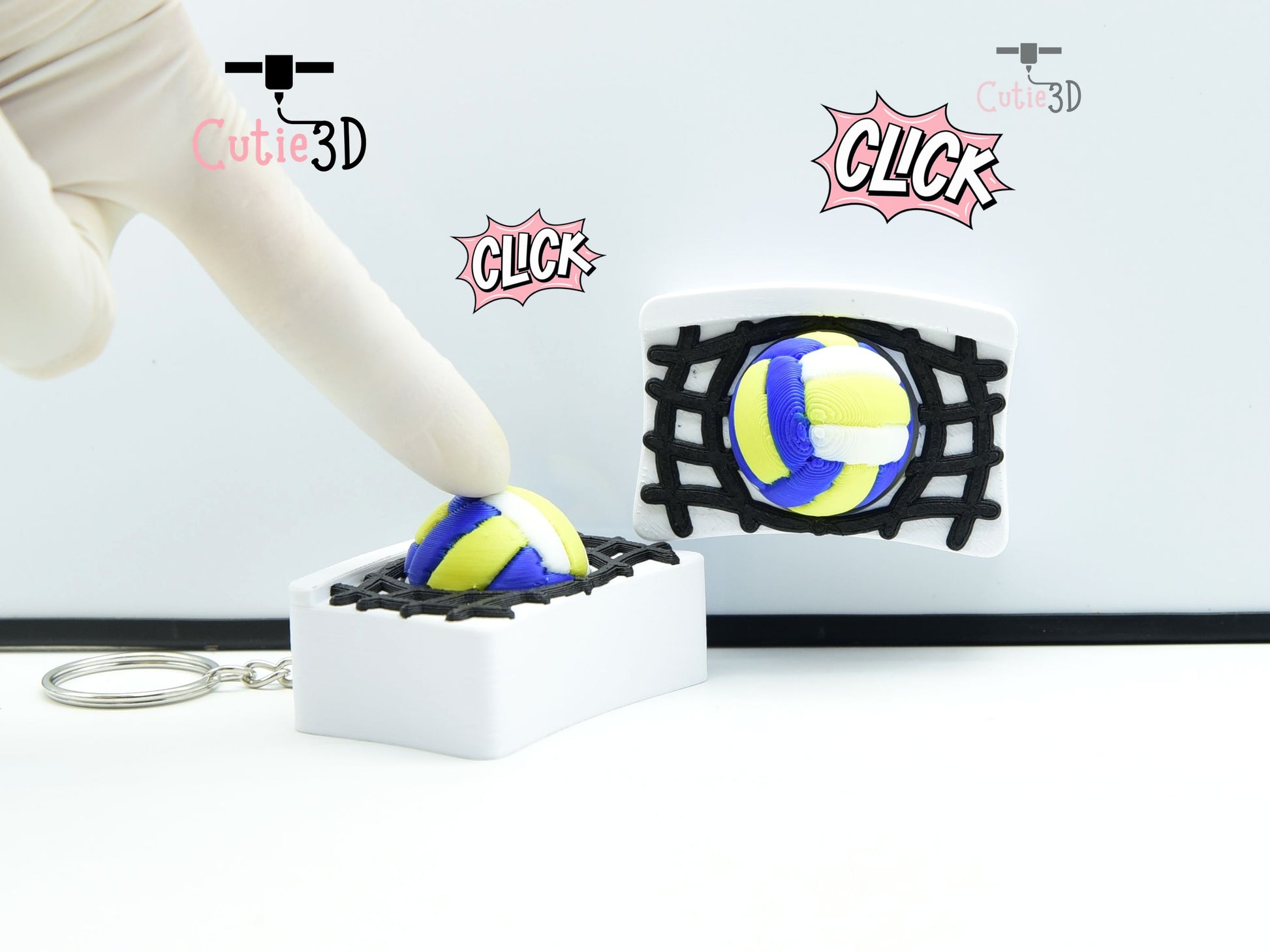 Cutie3D-Volleyball for Sports Lovers Magnet-Insert Clicker Keychain_01.jpg
