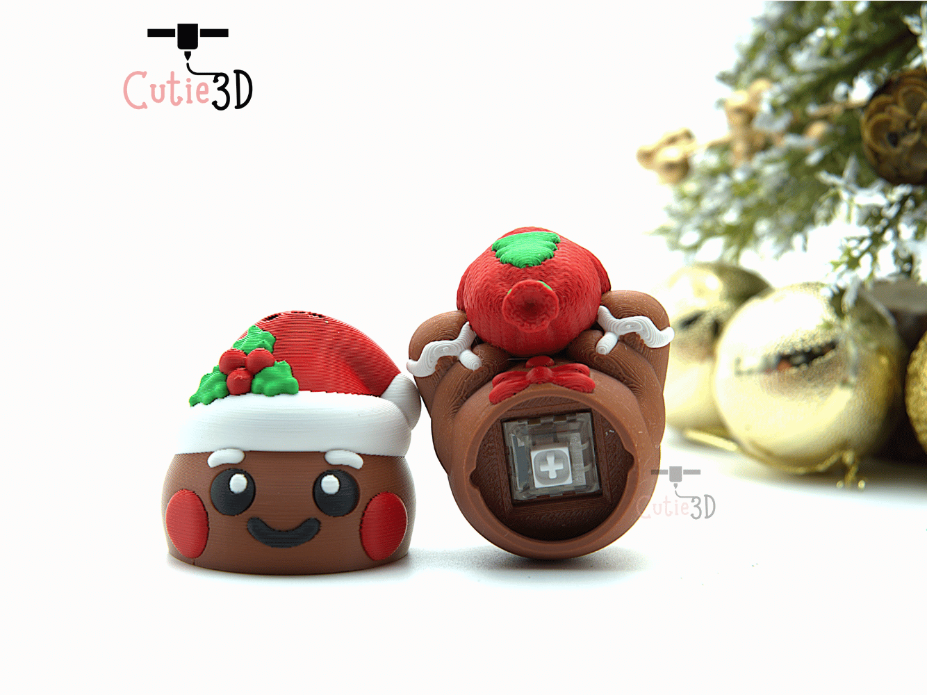 Cutie3D-Christmas Gingerbread Man Keycap Fidget Clicker Keychain_03.png