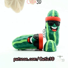 Cutie3D-Summer Cool Cucumber Fidget Clicker Keychain_11.gif