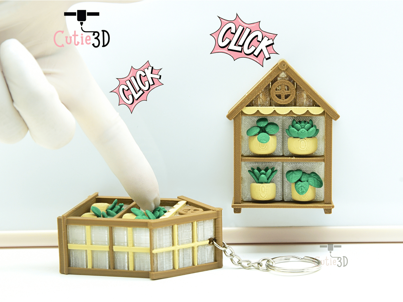 Cutie3D-Vintage Greenhouse for Plant Lovers Fidget Clicker Keychain_01.png